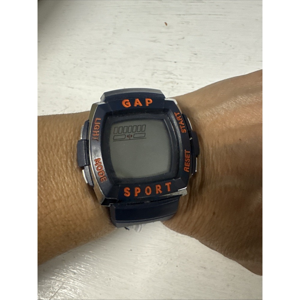 Vtg‎ Gap Sport Watch Stop Watch Kids/Women's Size BLUE/ORANGE Needs Batteries